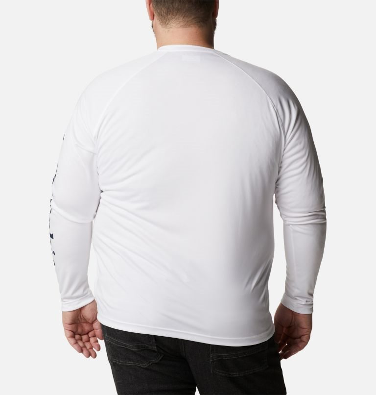 Men's Columbia Fork Stream Long Sleeve Sweatshirts White | Plus Size CA-EC861